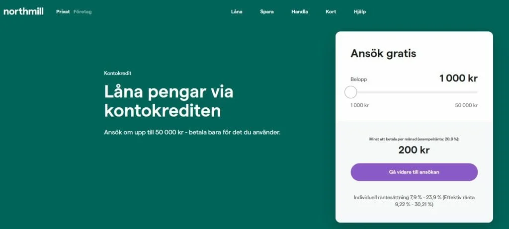 Northmill erbjuder mikrolån från 1 000 kr,