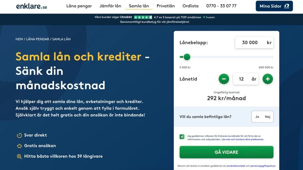 Samlingslån hos Enklare
